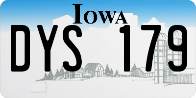 IA license plate DYS179