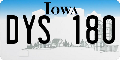 IA license plate DYS180