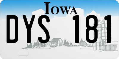 IA license plate DYS181