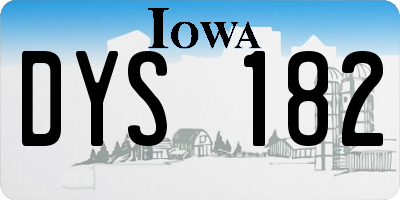 IA license plate DYS182