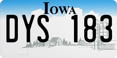 IA license plate DYS183