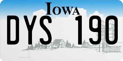 IA license plate DYS190