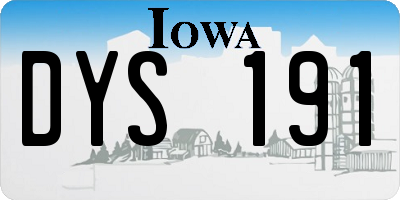IA license plate DYS191