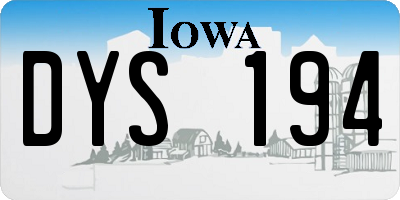 IA license plate DYS194