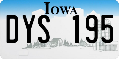 IA license plate DYS195