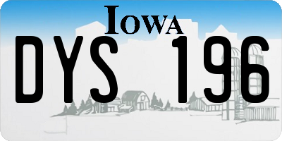IA license plate DYS196