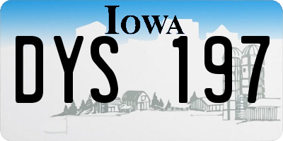 IA license plate DYS197