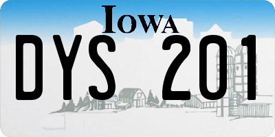 IA license plate DYS201