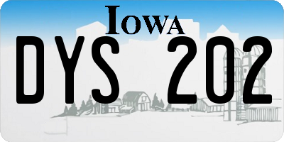 IA license plate DYS202