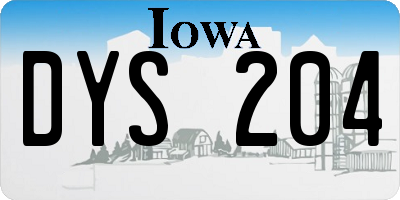 IA license plate DYS204