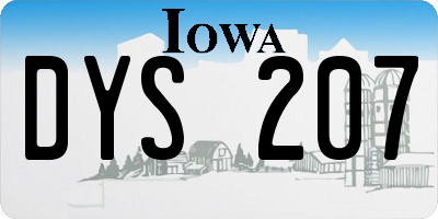 IA license plate DYS207