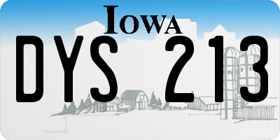 IA license plate DYS213
