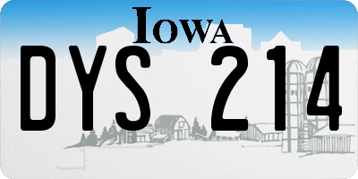IA license plate DYS214