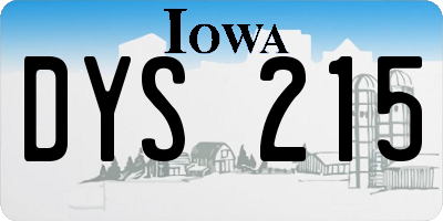 IA license plate DYS215