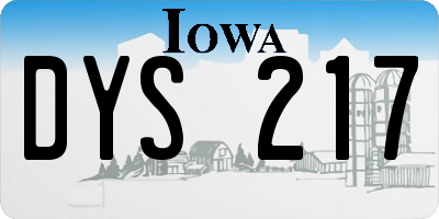 IA license plate DYS217