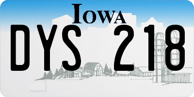 IA license plate DYS218