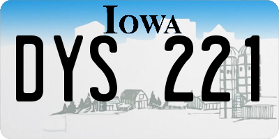 IA license plate DYS221