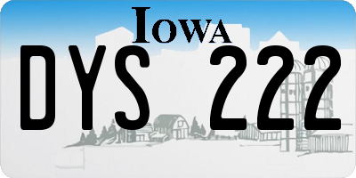 IA license plate DYS222