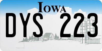 IA license plate DYS223