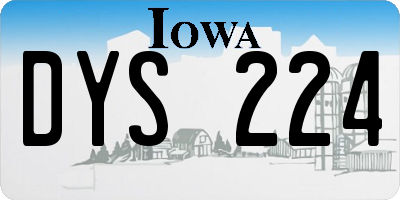 IA license plate DYS224