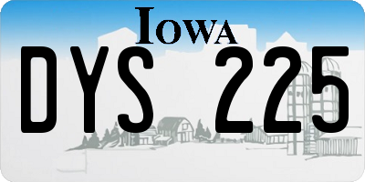 IA license plate DYS225