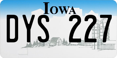 IA license plate DYS227