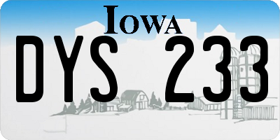 IA license plate DYS233