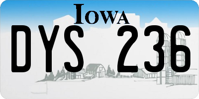 IA license plate DYS236