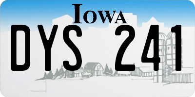 IA license plate DYS241