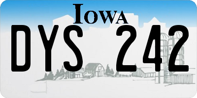 IA license plate DYS242