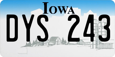 IA license plate DYS243