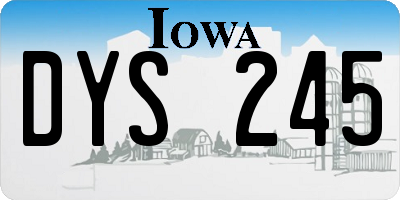 IA license plate DYS245