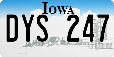 IA license plate DYS247