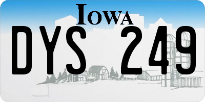 IA license plate DYS249