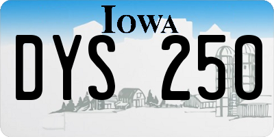 IA license plate DYS250