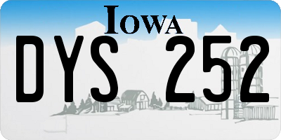 IA license plate DYS252