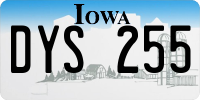 IA license plate DYS255