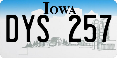 IA license plate DYS257