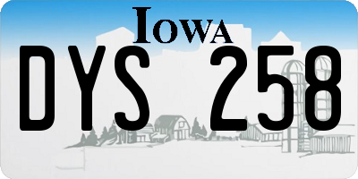 IA license plate DYS258