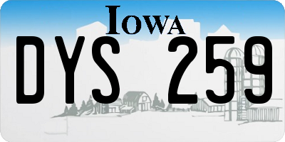 IA license plate DYS259