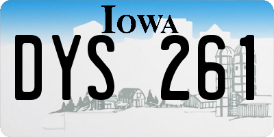 IA license plate DYS261