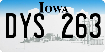 IA license plate DYS263