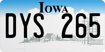IA license plate DYS265