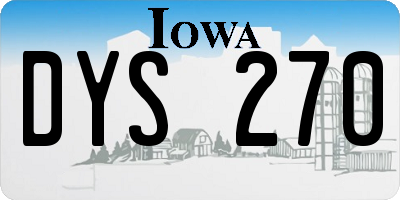 IA license plate DYS270