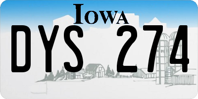 IA license plate DYS274