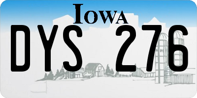 IA license plate DYS276