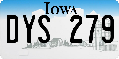 IA license plate DYS279