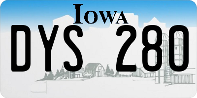 IA license plate DYS280