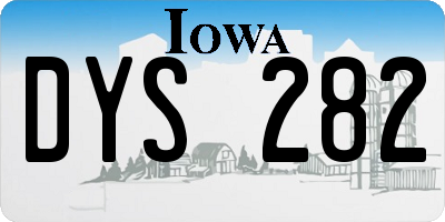 IA license plate DYS282