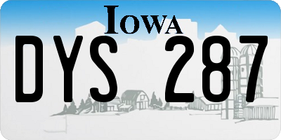 IA license plate DYS287